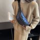 thumbnail image 5 of Bolsa Riñonera casual con cinturón en el pecho, riñonera sólida, monedero para damas y niñas (azul), 5 of 9