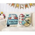 thumbnail image 4 of Juego de 4 fundas de almohada de acuarela de Pascua, 18 x 18, decoración de granja de primavera, huevos de camión, flores, hogar, dulce hogar, decoraciones navideñas, funda de cojín f, 4 of 5
