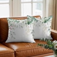 thumbnail image 3 of Sage Green Throw Pillow Cover Eucalyptus Leaves Watercolor Leaf Red Fruit Country Cotton Linen Cushion Cover Throw Pillow Case with Invisible Zipper for Couch Sofa Bed Chair Car 20x20 Inch, 3 of 13