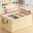 thumbnail image 5 of Large Capacity Clothing Storage Box with Lid, Foldable Fabric Storage Basket for Wardrobe Organization, 22L Beige Container for Clothes, Underwear, Toys, and Daily Necessities, 15.74x10.62x8.26in, 5 of 7