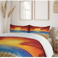 thumbnail image 6 of Ambesonne Summer Duvet Cover Sets, Cartoon Ocean Beach Palm, 2-Queen, Red Yellow Blue, 6 of 7