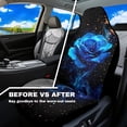thumbnail image 3 of Uorisanigo Blue Rose Car Seat Covers Waterproof Front Seat Covers Easy Installation Stretch Polyester Fabric Cover Protection Interior Accessories Universal Fit Most Cars,SUV, Trucks, 3 of 7