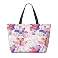 thumbnail image 2 of Xecao Lilies Flowers for versatile beach bag for women includes zipper pockets and waterproof material, ideal for vacations and adventures., 2 of 7