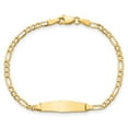 thumbnail image 4 of Primal Gold 14 Karat Yellow Gold Semi-Solid Soft Diamond Shape Figaro ID Bracelet, 4 of 4