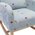 thumbnail image 5 of 26.8" W Modern Rocking Chair for Nursery, Mid Century Accent Chair Rocker with Side Pocket, Upholstered High Back Armchair Lounge Chair with Solid Wood Base for Living Room Bedroom, Blue Boucle, 5 of 7
