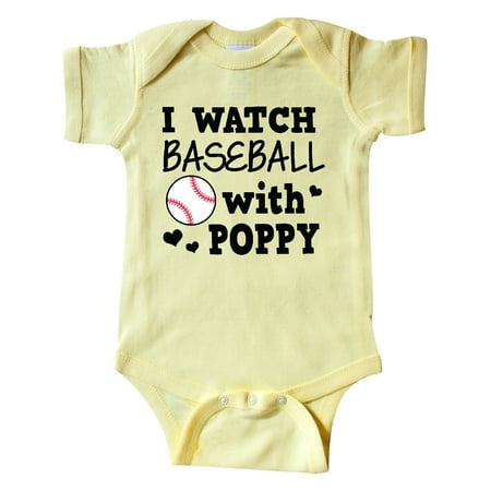 

Inktastic I Watch Baseball with My Poppy Gift Baby Boy or Baby Girl Bodysuit