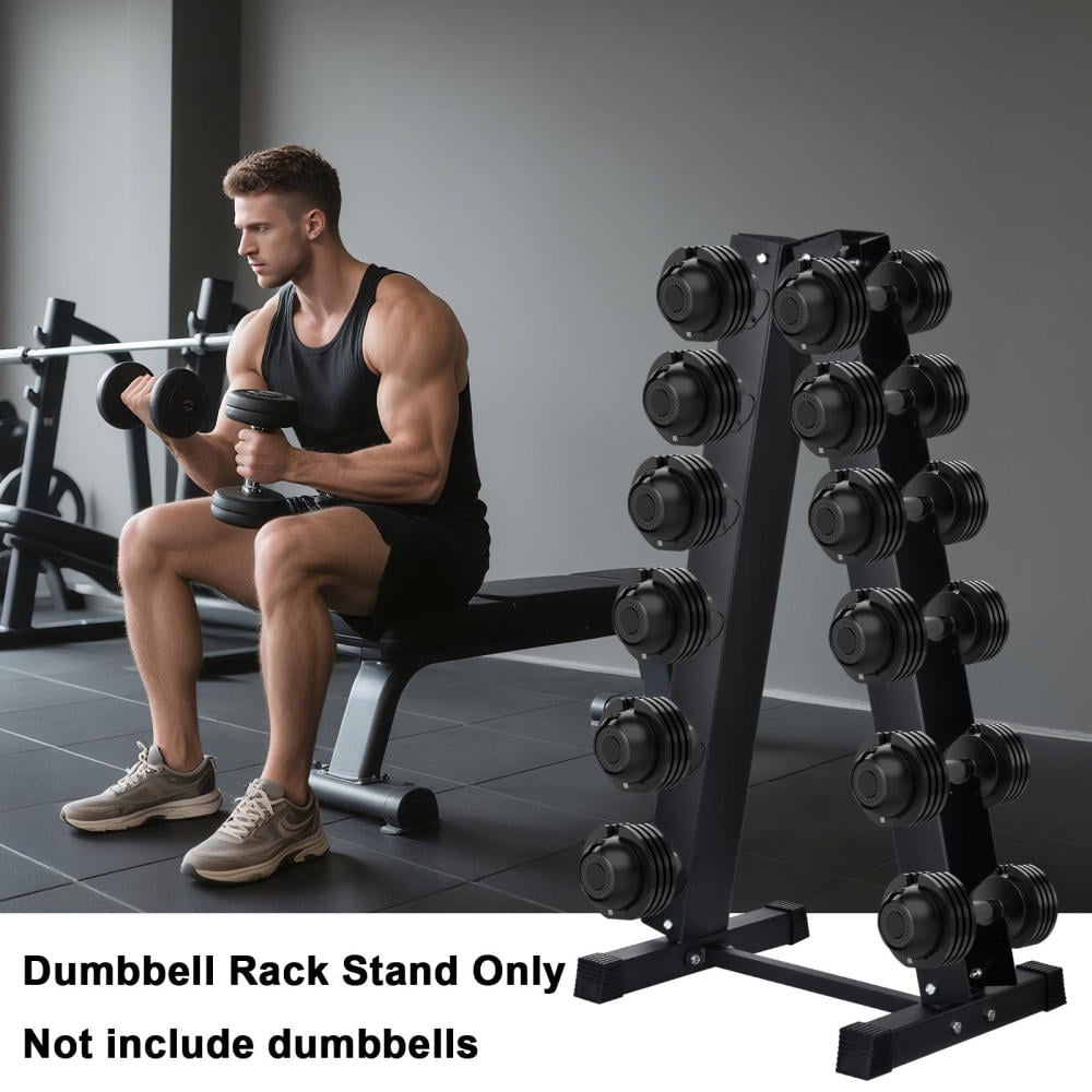 ZHAO Weight Storage Racks Heavy Duty A-Frame Dumbbell Holder Weight Stand Store 6 Pairs of Dumbbells Tree Shape Space Saver for Home Gym Workout effective