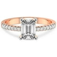 thumbnail image 3 of Emerald Shape 1 Carat IGI Certified Lab Grown Diamond Ring | 14K Rose Gold | Sara Tapered Eternity Lab Diamond Engagement Ring | FG-VS1-VS2 Quality Friendly Diamonds, 3 of 5