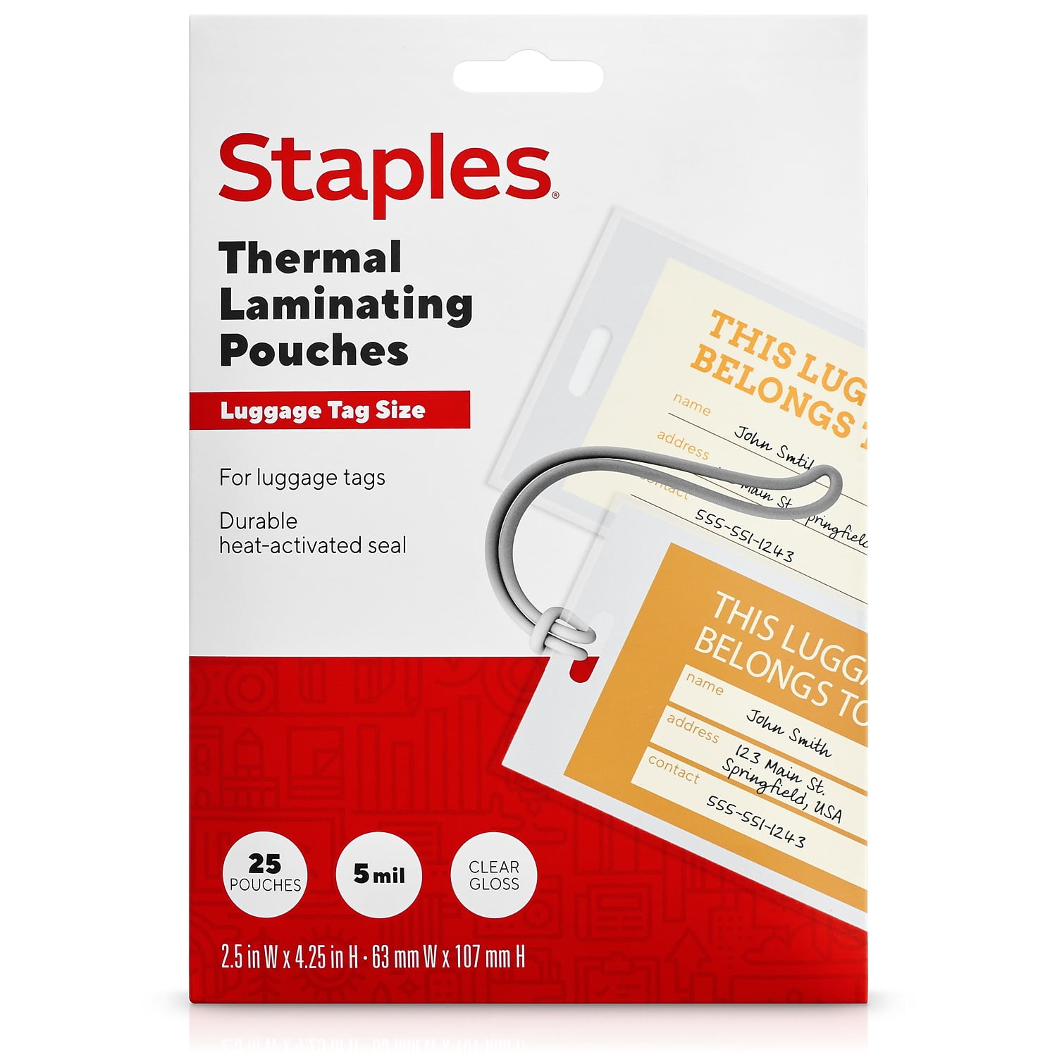 Staples Thermal Laminating Pouches Photo 5 Mil 25/Pack (5201004