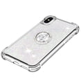 thumbnail image 5 of Funda para iPhone X/iPhone XS con Brillo Líquido Flotante, Purpurina, Parachoques y Anillo Giratorio Soporte, 5 of 5