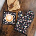 thumbnail image 6 of Pioneer Flower Floral Print Pattern 1-Pack Oven Mitts Set, Heat Resistant Kitchen Gloves, 7.7" X 12", 6 of 6