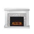 thumbnail image 2 of Benjara Electric Fireplace with Mirror Panel Framing and Stones Inlay- Silver, 2 of 7