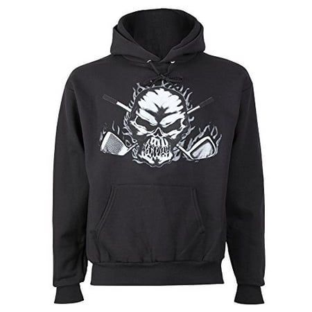 - Tattoo Golf Men's Skull Pullover Hoodie 2XL Black/White