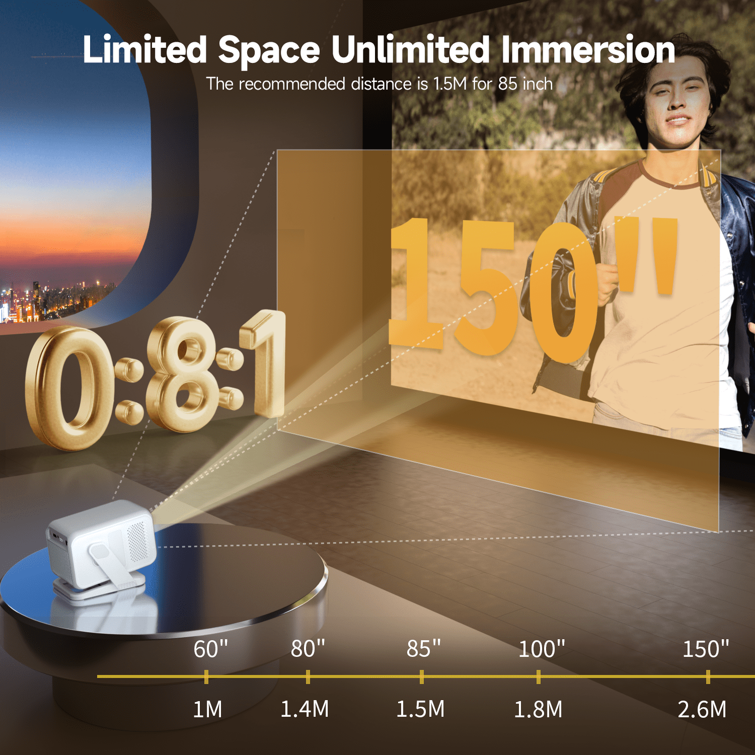 [Auto Focus & 1080P Native] Magcubic 8K&4K Full HD Mini Projector With WiFi 6 & BT 5.4, 420 ANSI Lumens Brightness, Built-in APPs Auto Keystone for Outdoor & Home Theater Portable Projector HY310X