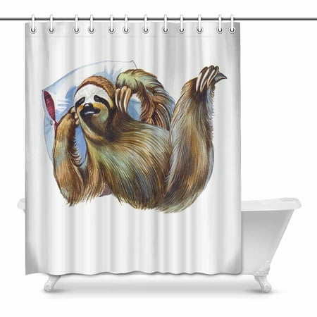 Pop Funny Sloth Art Bathroom Decor Shower Curtain 60x72 Inch
