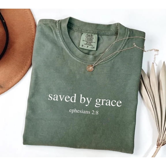Epilepsy 2:8 Saved By Grace Christian For Men Bible Verse Apparel Religious Scripture Shirts Her T-Shirt