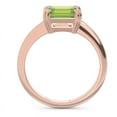 thumbnail image 4 of 2.50 Ct Emerald Cut Peridot Gemstone Unique Engagement Ring for her Solid 14K Rose Gold Size 6.5 by Diamond-Capitals, 4 of 8
