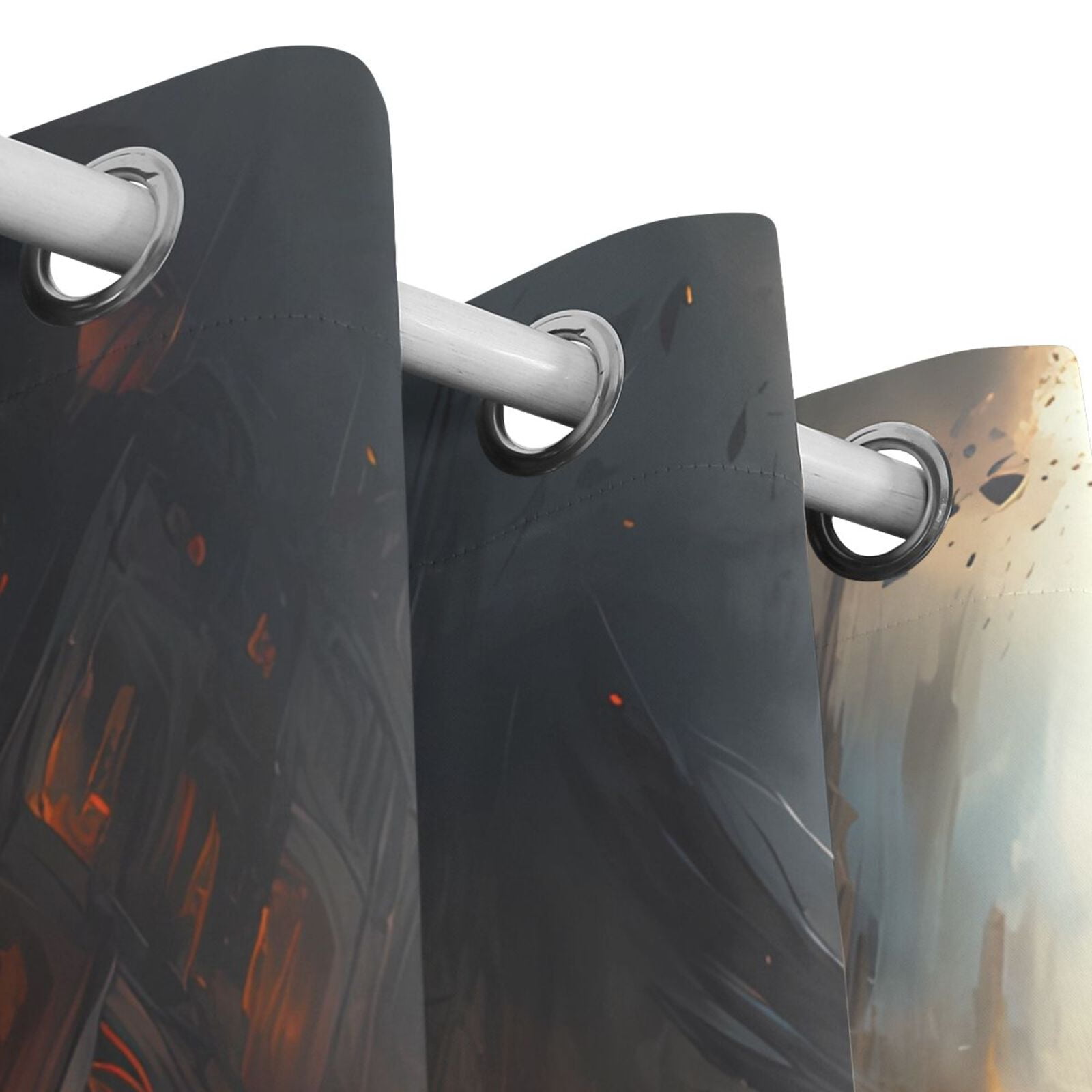 Bird Wings Fire Houses Black Out Curtains 72 Inch Length Curtains for Sliding Glass Doors Bedroom Living Room 2 Pack
