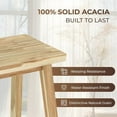 thumbnail image 4 of Bench 100% Solid Acacia Wood, Backless, Wax Galvanized Finish, Easy Assembly, End Table Wooden Bench Furniture for Plant, Dining Room, Entryway, Indoor (47 inches), 4 of 9