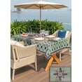 thumbnail image 5 of Outdoor Tablecloth with Umbrella Hole for Patio/Picnic/Party/Camping, Farmhouse Flowers Waterproof Table Cloth Rectangle Table Cover Washable, Ethnic Retro Abstract Pattern Lattice (54"x 80"), 5 of 8