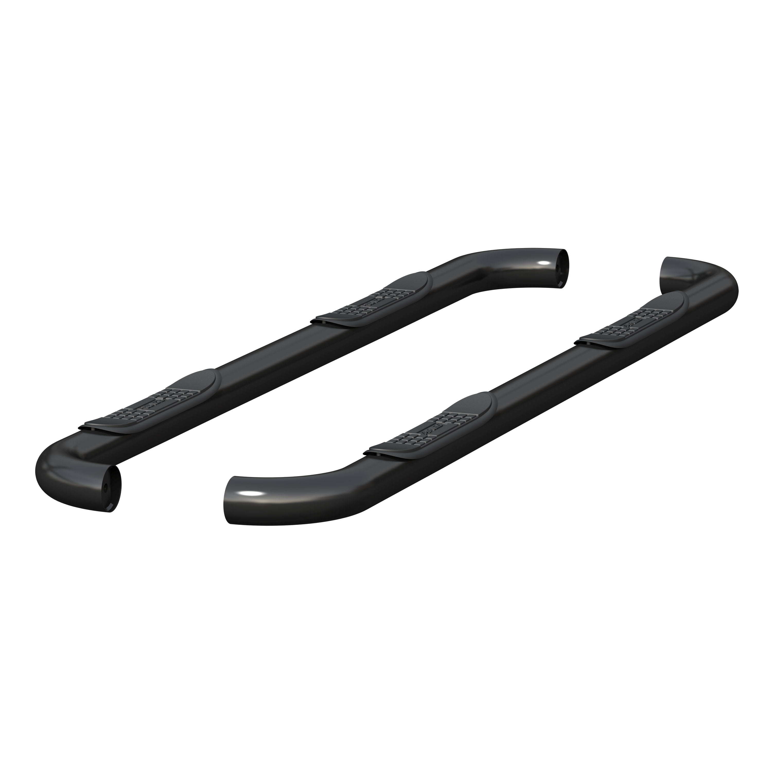 Aries 205041 Nerf Bar With Step Pads; 3 Inch Round Bent; Powder Coated