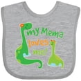 thumbnail image 3 of Inktastic My Mema Loves Me Grandson Dinosaur Boys Baby Bib, 3 of 4