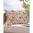 thumbnail image 6 of Pack of 2 Outdoor Pillow Covers, Mushroom Spring Summer Plant Leaves Vintage Waterproof Square Throw Pillowcase Cushion Decorative Pillow Covers for Couch Patio Tent, 20x20 in, 6 of 6