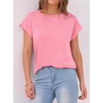 thumbnail image 4 of Hauts d'Été pour Femmes Manches Courtes T-Shirts Basiques Coupe Ample Décontractée, 4 of 4