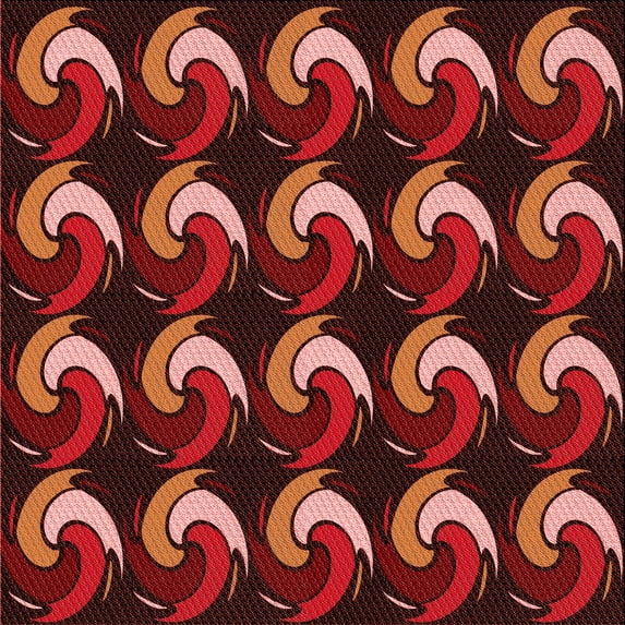 Ahgly Company Machine Washable Indoor Square Transitional Chestnut Red Area Rugs, 6' Square