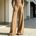 thumbnail image 2 of Wide Leg Dress Pants for Women High Waisted office Work Trousers Business Casual Slacks Flowy Palazzo Pant Khaki XL(XL), 2 of 7