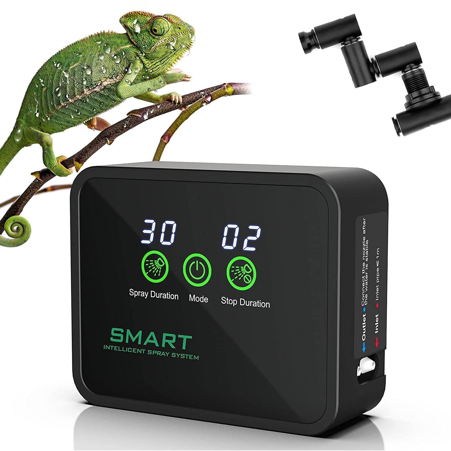 Reptile Mister Automatic Misting System with Timer, 360° Adjustable Nozzles, Humidifier for Terrariums, Spray Kit for Rainforest Plants and Amphibians