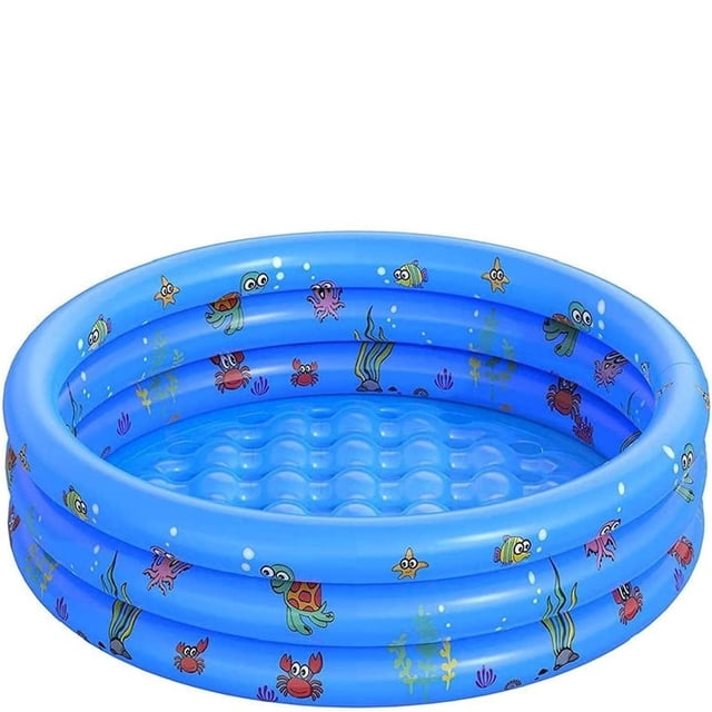 Alberca Inflable Redonda De 3 Niveles, Juguete De Agua para Adultos (Azul)