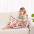 thumbnail image 4 of Colorful Butterfly Floral Star Beige Pattern Blanket Hoodies for Kids 6-13YR Oversize Wearable Blanket Hoodies for Boys Girls Teens, 4 of 7