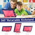 thumbnail image 6 of Rugged Kids Case for Lenovo Tab M10 Plus 3rd Gen 10.6 inch (2022), Heavy Duty Shockproof 360°Swivel Ring Stand Handle Case Cover for Lenovo Tab M10 Plus 3rd Gen 10.6 inch (2022), O-navy+rose, 6 of 7