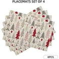 thumbnail image 2 of Christmas Placemats Set of 4, Geometric Colorful Christmas Tree Place Mats Xmas Table Mat Placemat Heat Resistant Non Slip Line for Holiday Decor 18" x 12", 2 of 6