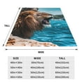 thumbnail image 3 of Vsdgher Ice Blue Coastal Lion Ultra-Soft Micro flannel Blanket Throw Blankets for Couch Sofa, Bed (4 sizes)-40"x30", 3 of 7