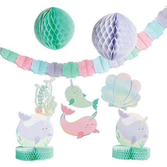 Narwhal Party Decorating Kit - Party Decor - 9 Pieces