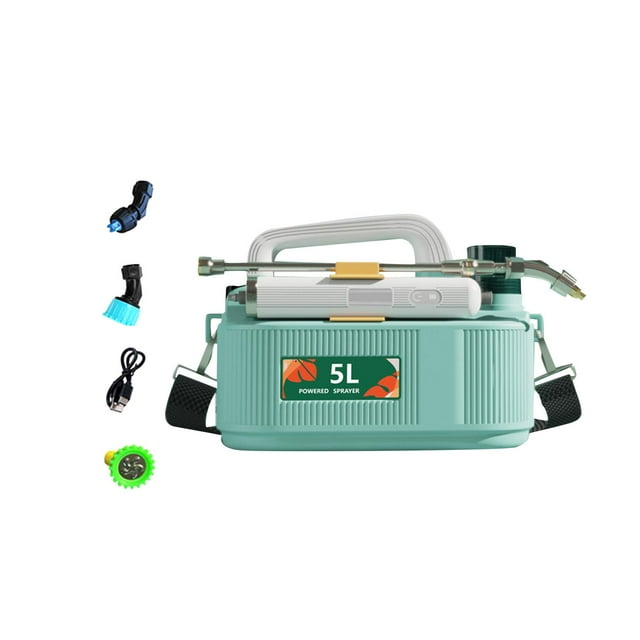 Pulverizador de jardín eléctrico portátil con varilla retráctil recargable para jardinería Verde
