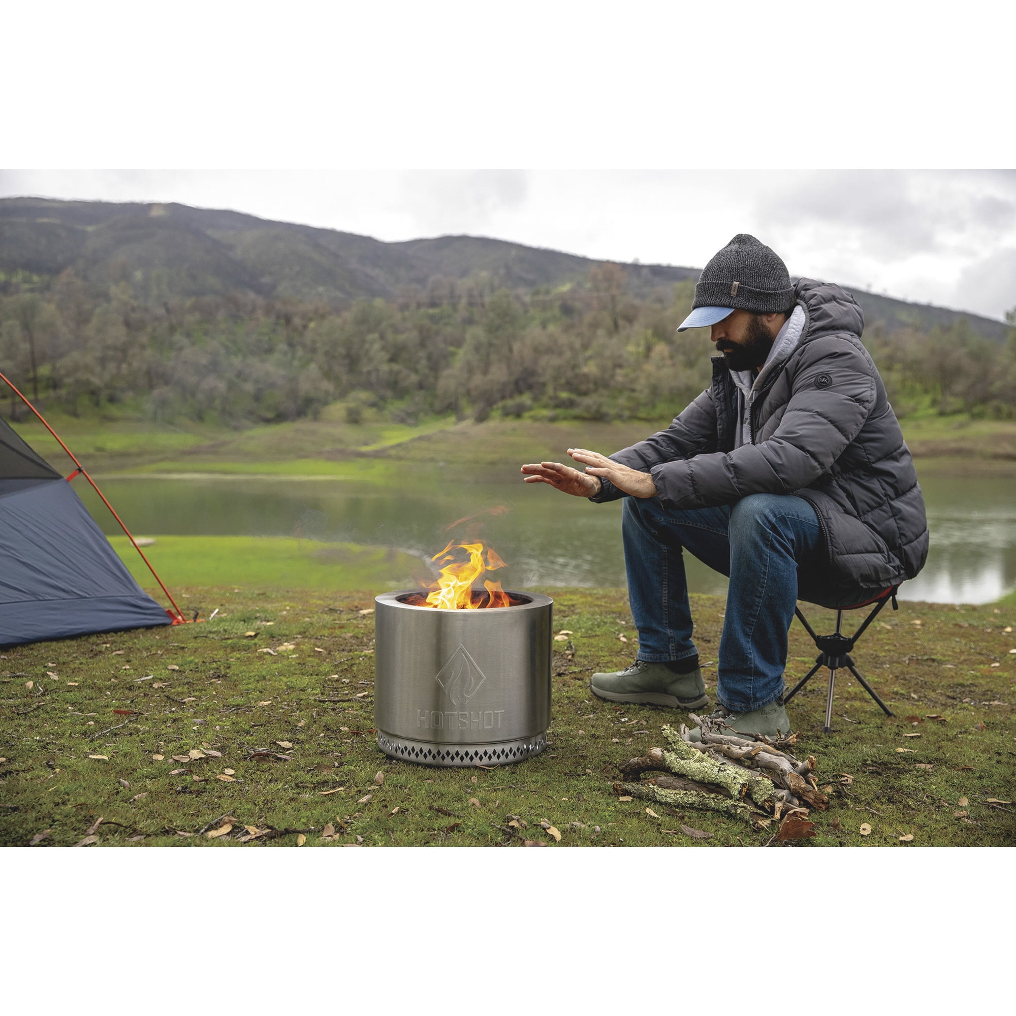 GHP Group HotShot Traveler Wood Burning Firepit, 15in. Dia. x 12 1