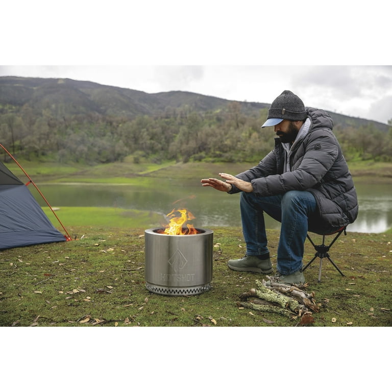 GHP Group HotShot Traveler Wood Burning Firepit, 15in. Dia. x 12 1