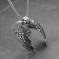 thumbnail image 3 of HZMAN Large Stainless Steel Angel Wing Feather Pendant Gothic Necklace for Men Women with 22+2 Inch Box Chain, 3 of 6