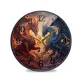thumbnail image 2 of Fantasy Dragons Battle Round Wall Clock 12 Inch Non-Ticking Silent Battery Operated Clock for Home Kitchen Office School Decor, 2 of 9
