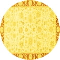 thumbnail image 1 of Ahgly Company Indoor Round Abstract Yellow Modern Area Rugs, 5' Round, 1 of 4
