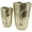 Gold Solid Face Round S/2 13", 10"H, variant on DecMode 16", 12"H Face Gold Aluminum Vase with Abstract Details, Set of 2