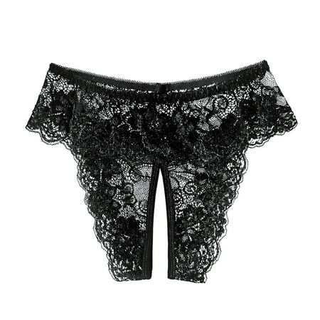 Upioiwer Women Seamless Underwear Panty Womens Sexy Lace Panties Thong Low Rise Cotton Underwear Cutout Lace Bikini Briefs High Waisted Panties For Women Panty Lace Women Cotton Underwear Underwear
