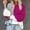 Hot Pink, variant on Goodtrade8 Sweaters for Women Cropped Color Block Crew Neck Textured Casual Long Sleeve Sweater Tops for Women