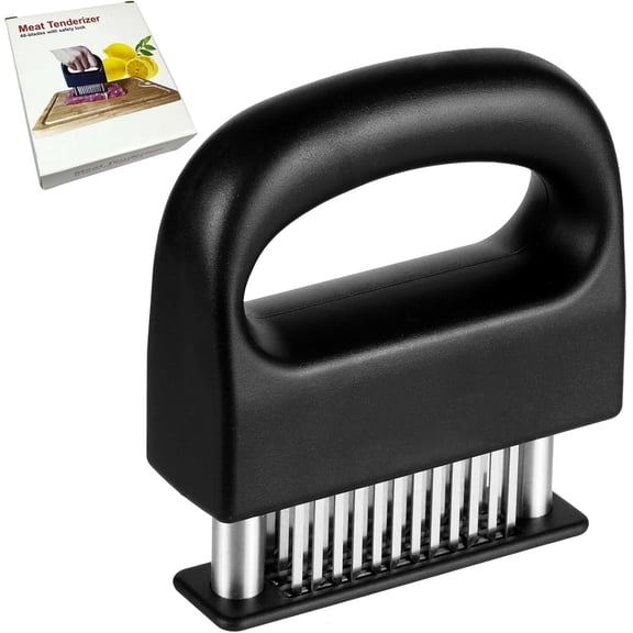 HTSQYL Meat Tenderizer with 48 Stainless Steel Ultra Sharp Needle Blades, Kitchen Cooking Tool Best for Tenderizing, BBQ, Marinade