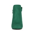thumbnail image 4 of Unique Bargains Bottines à Talon Épais pour Femme à Bout Rond avec Nœud Vert 9, 4 of 8