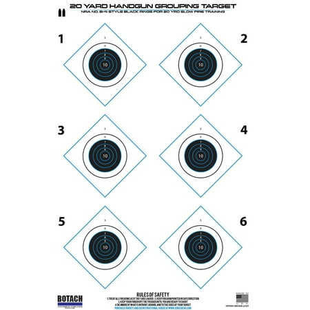 Botach Shooting Targets 3/Pack, 20 Yard Pistol (Best Pistol For Target Shooting)