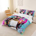 thumbnail image 3 of Castle Fairy Black Girl Bedding,Colorful Graffiti Splash Duvet Cover Full,Pink Turquoise,1 Duvet Cover and 2 Pillowcases, 3 of 6